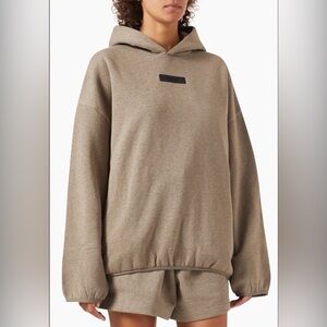 Essentials Fear of God Oversized Men Medium Heather Gray Hoodie with Black Logo